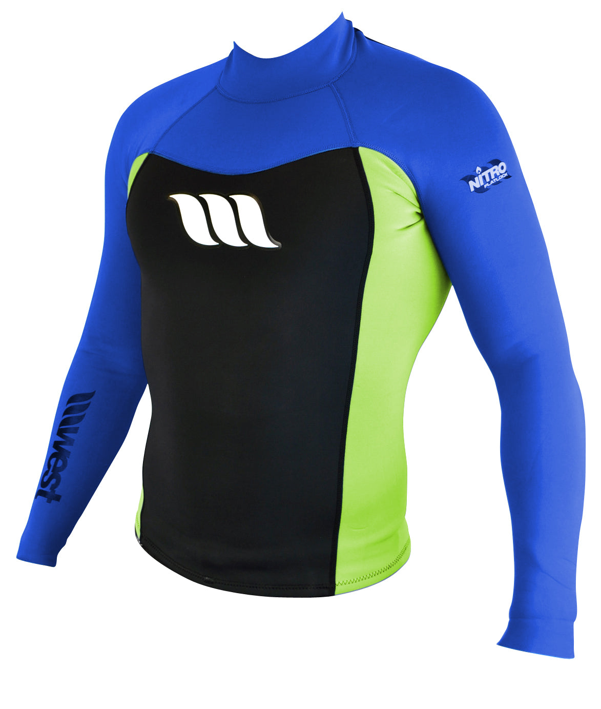 WEST - Top neoprene Boy manches longues - Nitro Jacket 1mm - Royal / Lemon