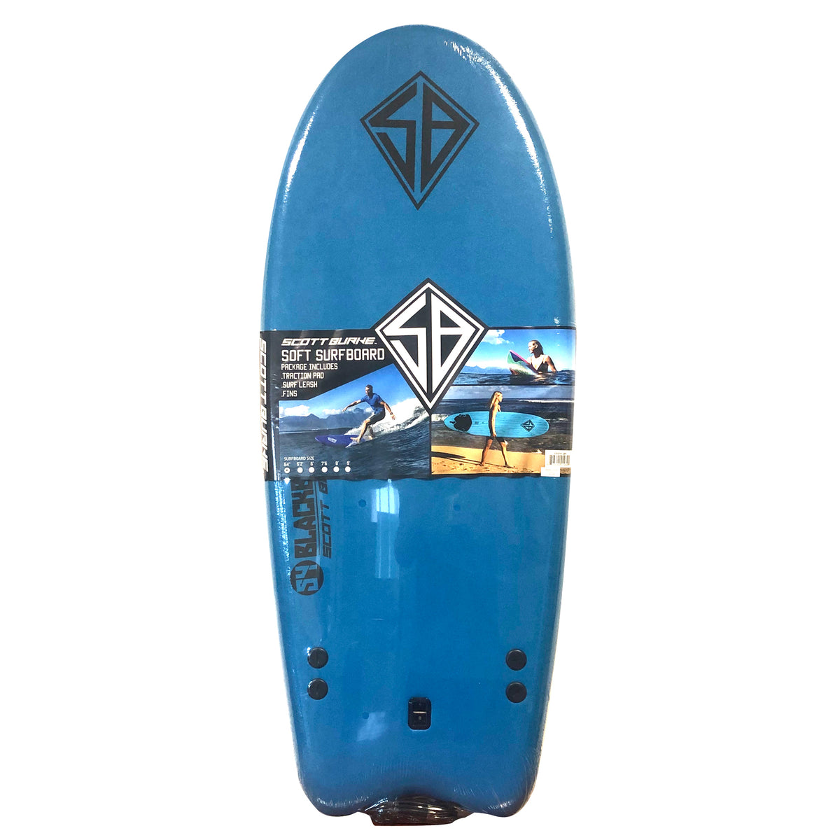 CBC - Planche de surf en mousse - Softboard Black Ball - 54 inch Fish - Blue