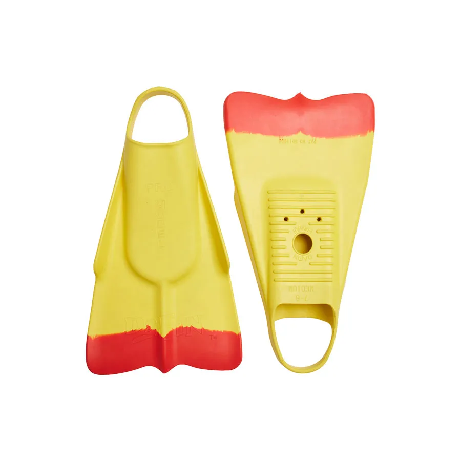 DA FIN - Palmes bodyboard, bodysurf, lifeguard - Yellow / Red