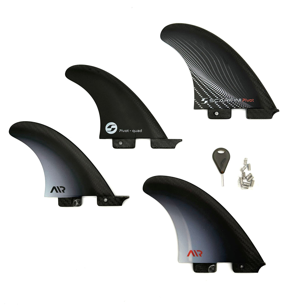 SCARFINI - FIVER - AIR-CARBON FIBERGLASS FINS (Large) - FCS2