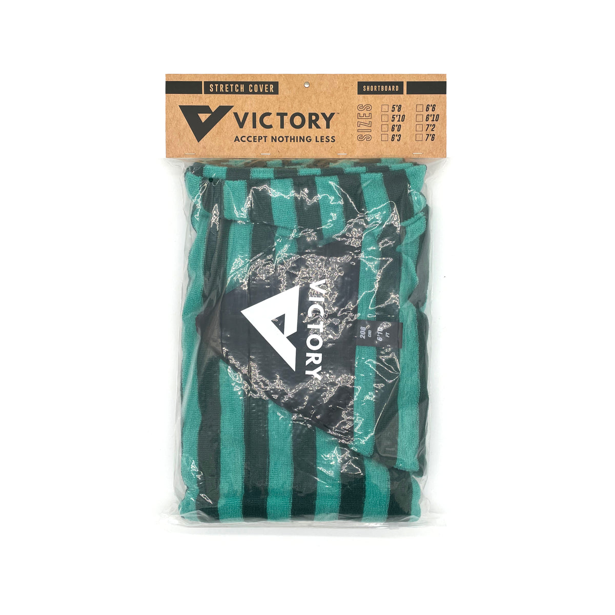 VICTORY - Funda de surf calcetin - Shortboard - 6'10 - Turquesa / Gris