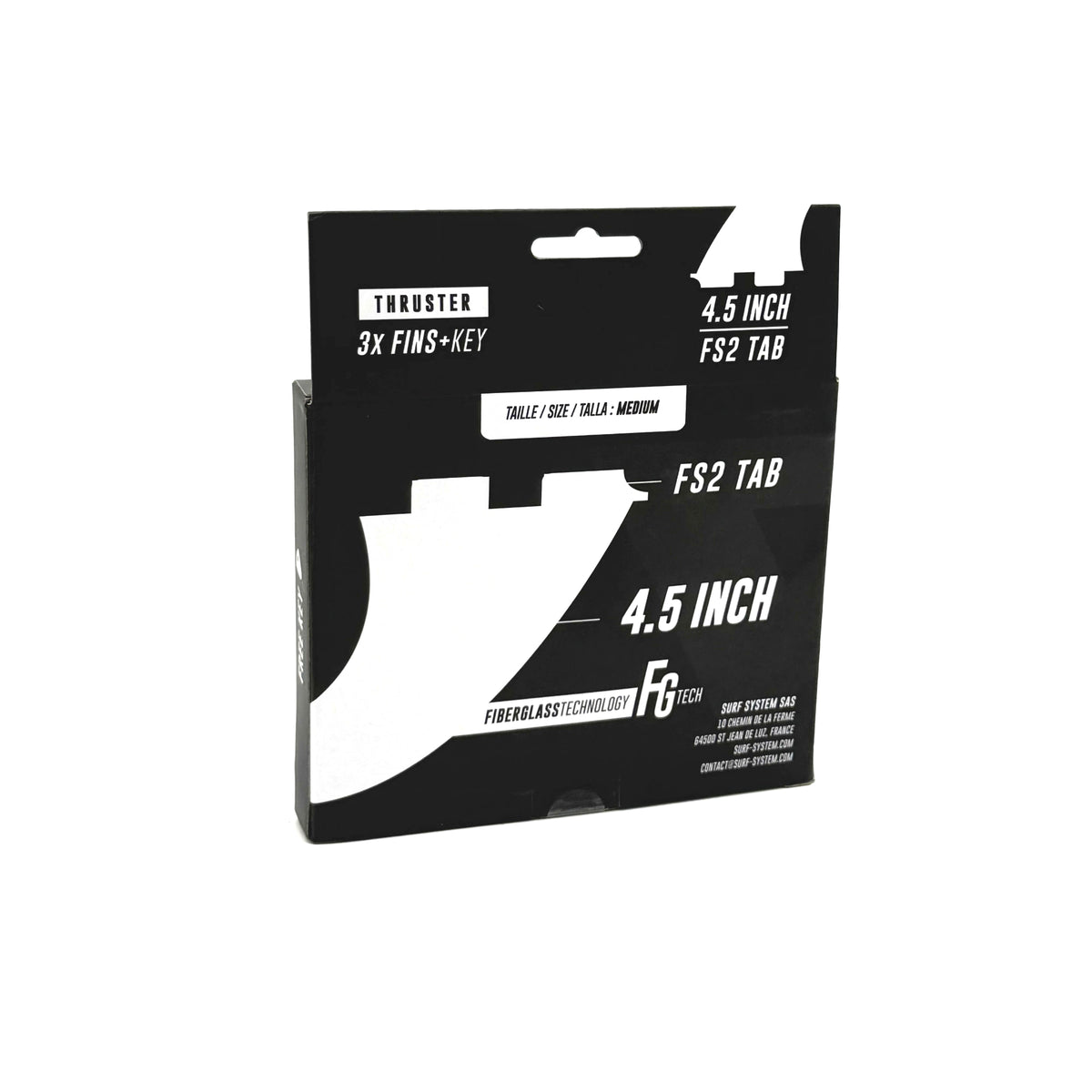 VICTORY - Thruster Fins Set Medium - Fiberglass - FCS 2 Compatible - Black
