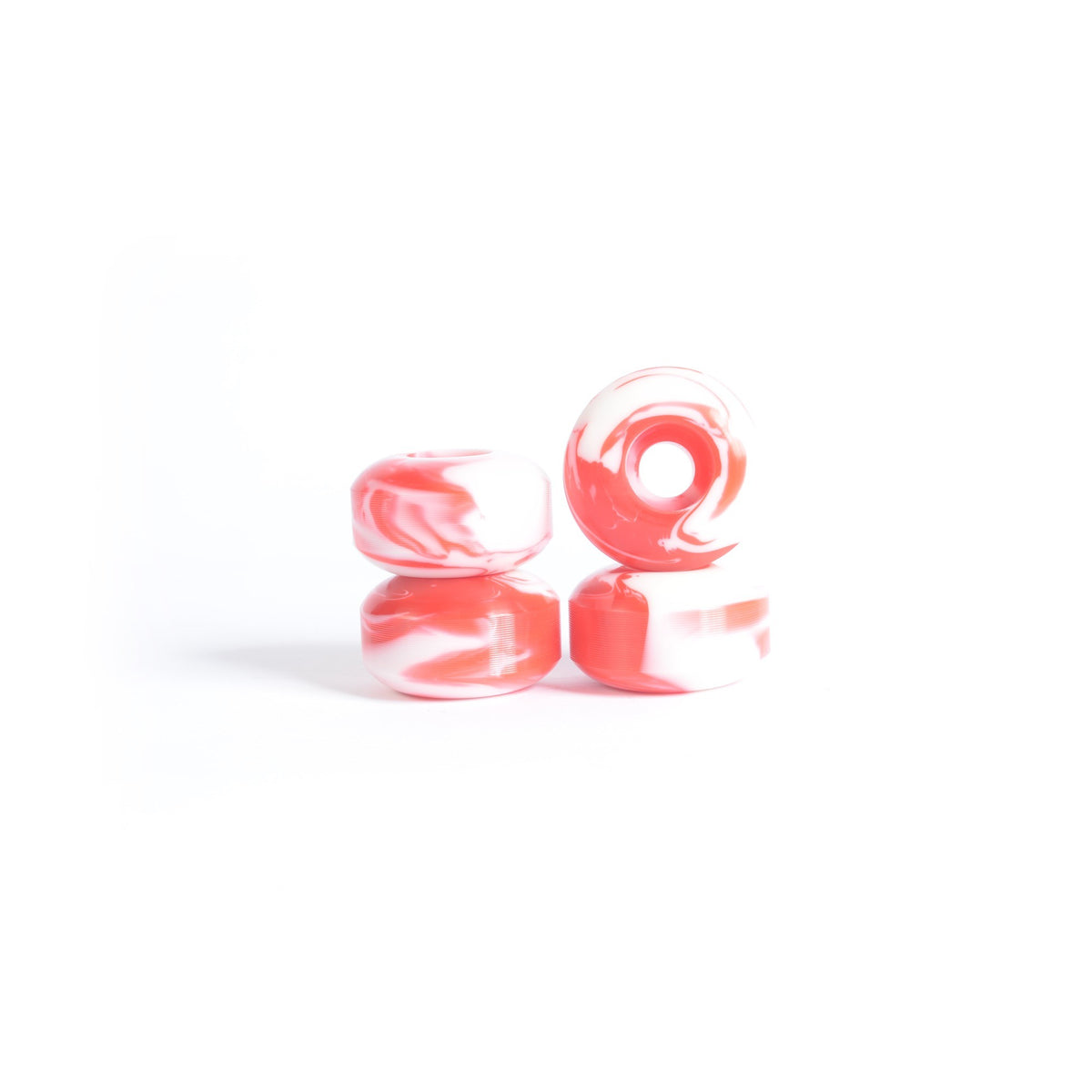 Ruedas de skate - YOCAHER 52x30mm 99a - Blanco/Rojo Swirl