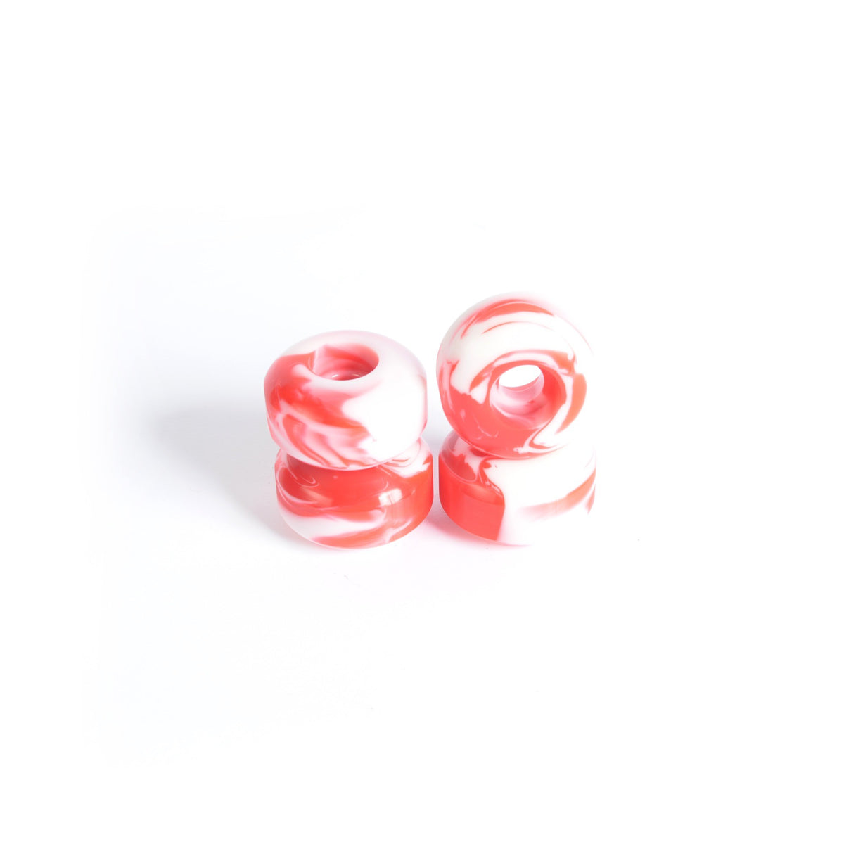 Ruedas de skate - YOCAHER 52x30mm 99a - Blanco/Rojo Swirl