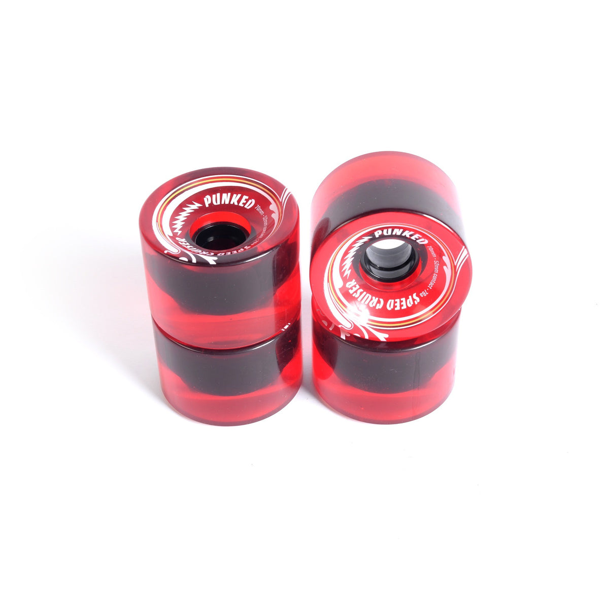 Ruedas de skate - YOCAHER 70x52mm 78a - Rojo translúcido