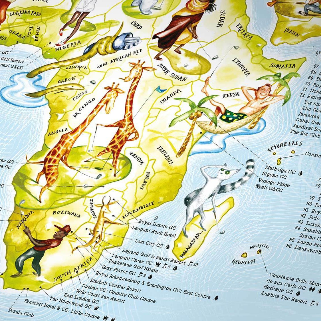 Awesome Maps - World Map Poster - Golf Map