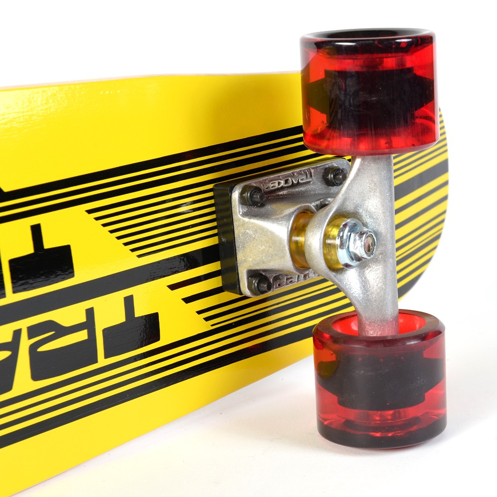 TRACKER Skateboard - Classic Small Wing Cruizer - Yellow 29' (73 cm) - Red Wheels