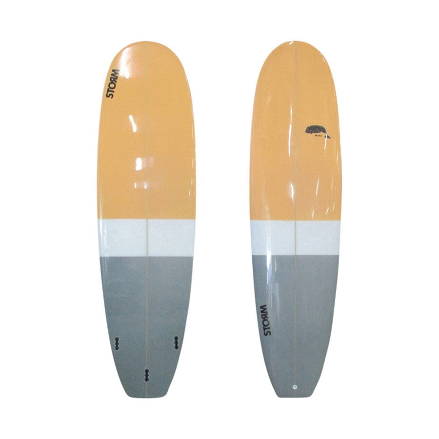 STORM Surfboard - Mini Malibu - 6'10 - Beluga - Naranja / Gris