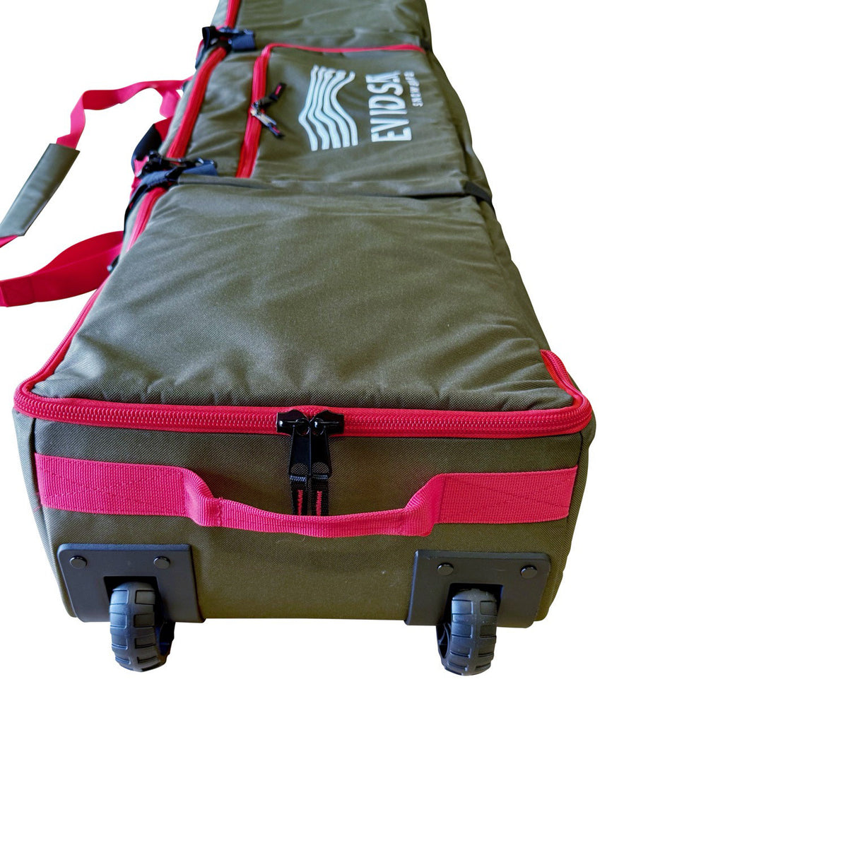 EVIDSEN - TROMSØ Travel Snowboard Bag Wheeled - Khaki / Red LTD