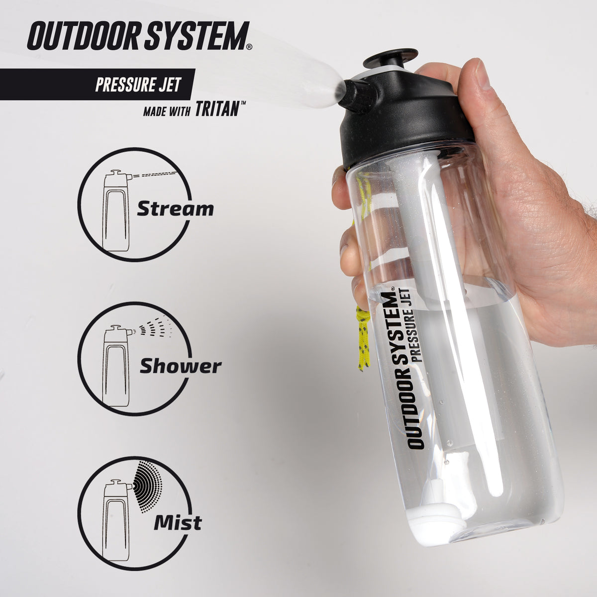 Outdoor System - Multifunction Water Bottle - Pressure Jet 700ML - Blue