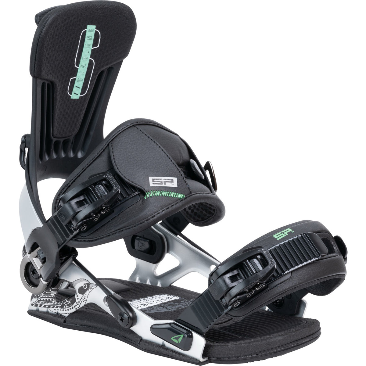 SP BINDINGS - Fixations Snowboard - Slab One 2025  (Multi Entry) - Silver
