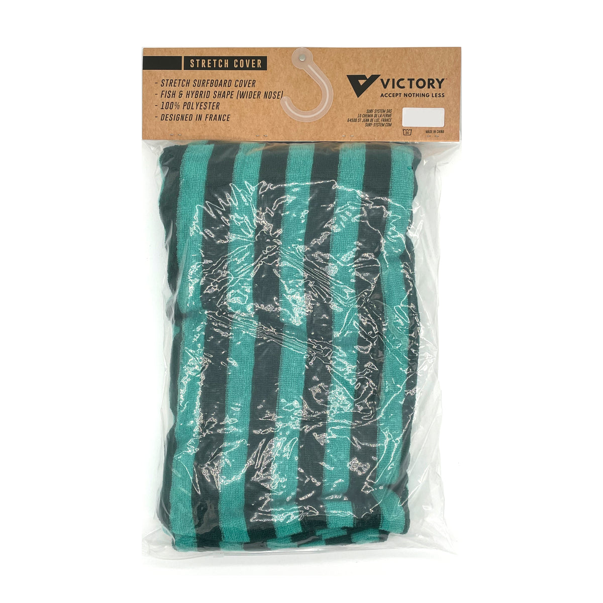 VICTORY - Housse chaussette surf - Retro / Fish / Hybrid - 6'6 - Turquoise / Grey