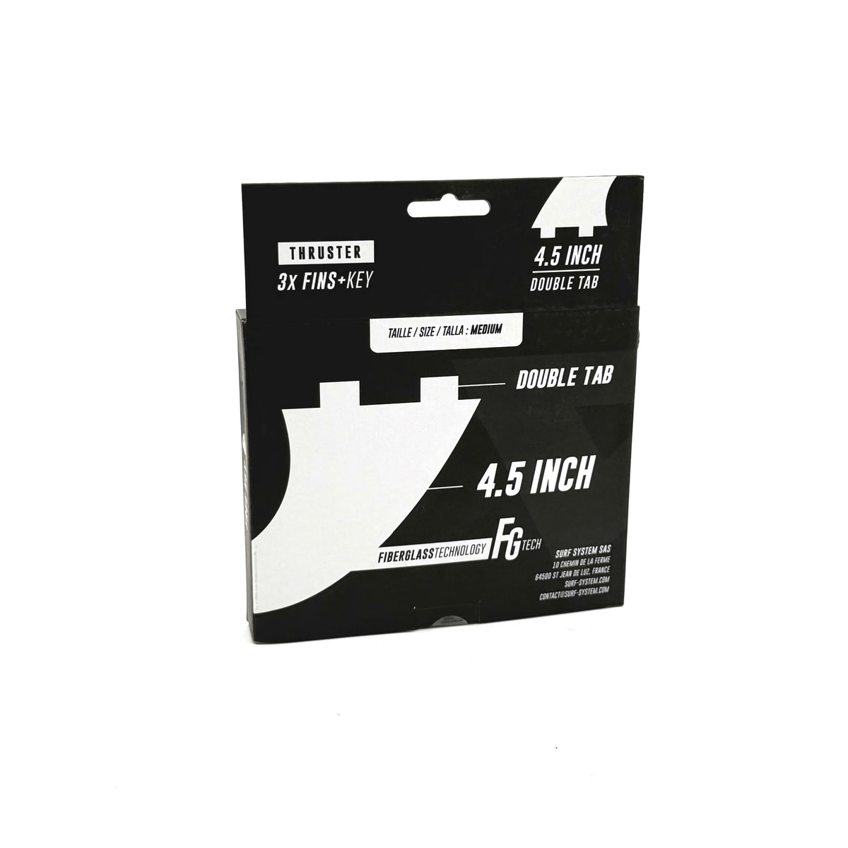 VICTORY - Thruster Fins Set Medium - Fiberglass - FCS Compatible - Black