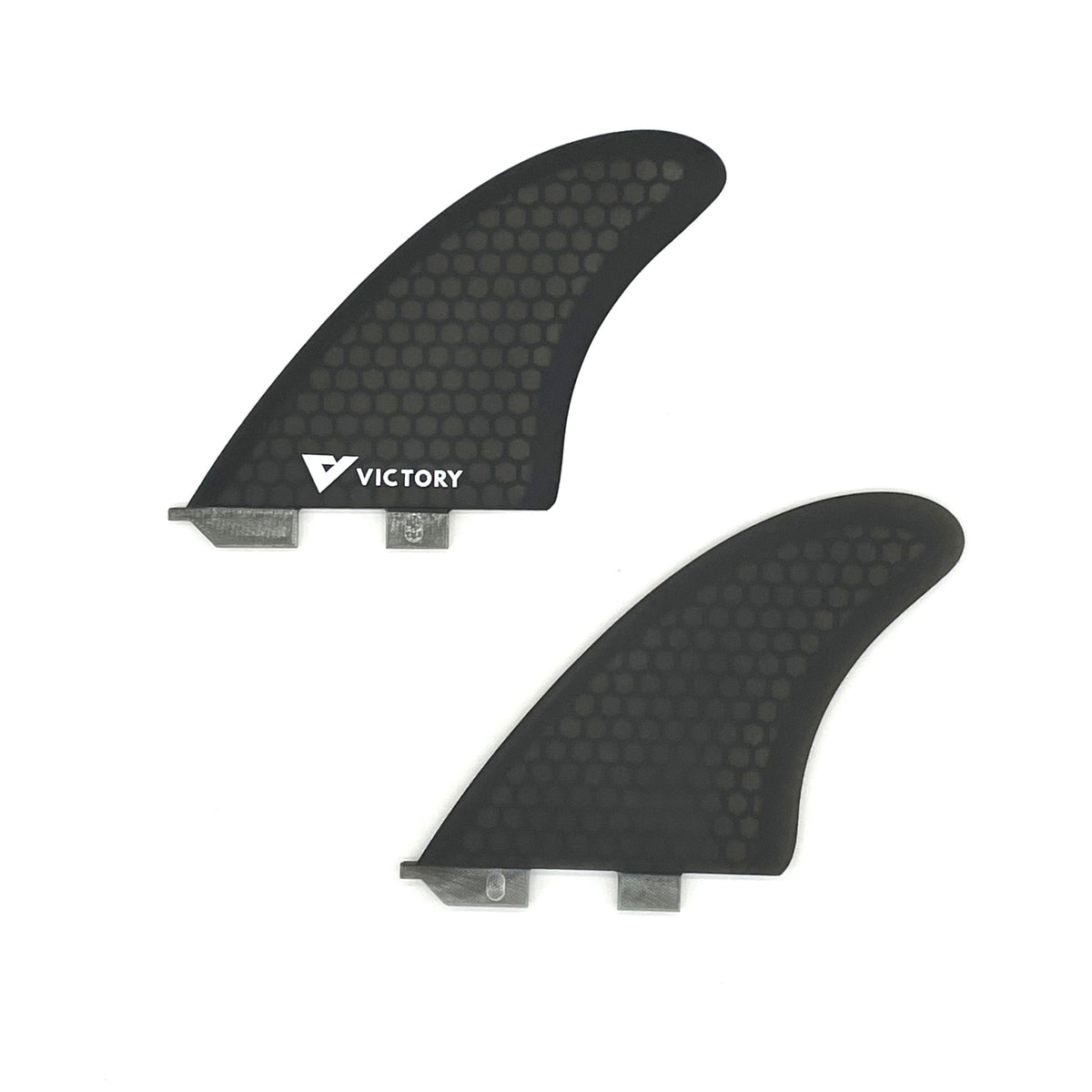 VICTORY - Twin Fins Set Fiberglass Honeycomb - FCS2 Compatible - Smoke