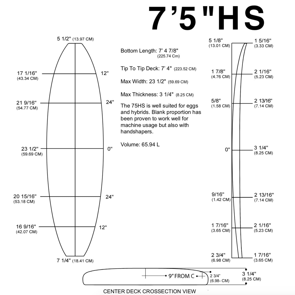 Pain de mousse MILLENNIUM - 7'5" HS 3/16" CEDAR