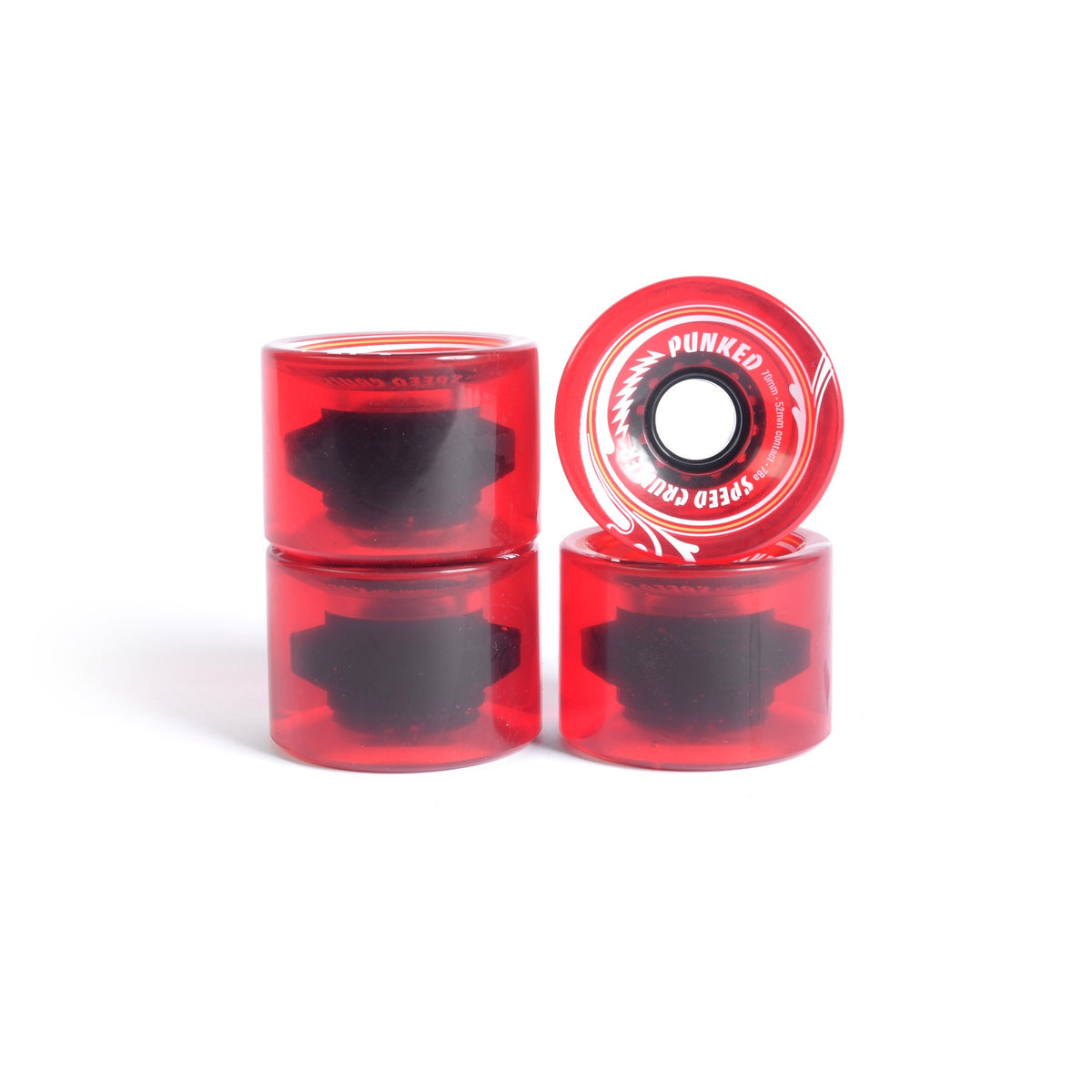 Ruedas de skate - YOCAHER 70x52mm 78a - Rojo translúcido