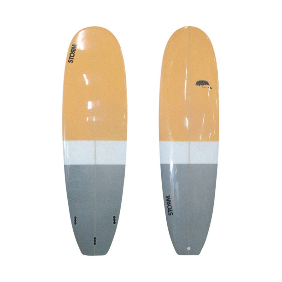 STORM Surfboard - Mini Malibu - 6'6 - Beluga - Naranja / Gris