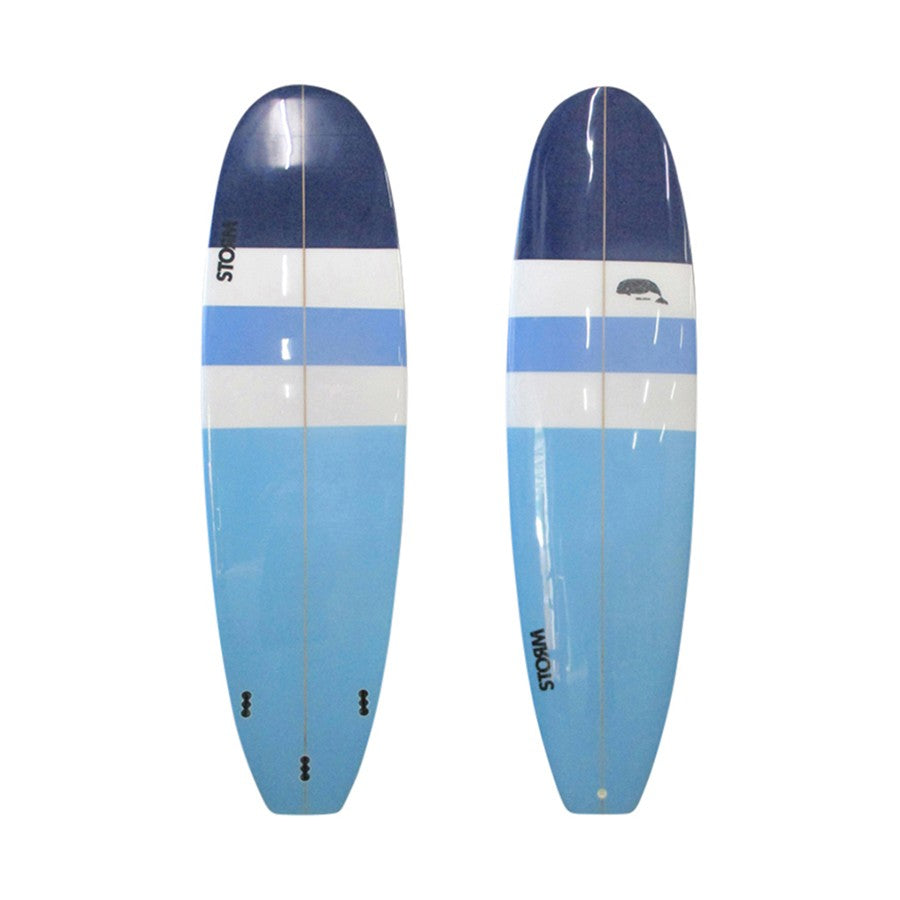 STORM Surfboard - Mini Malibu - 7'4 - Beluga - Navy / Azul