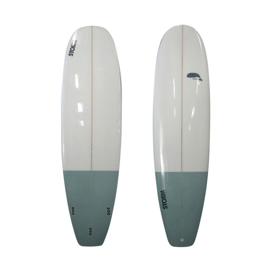 STORM Surfboard - Mini Malibu - 7'2 - Beluga - Clear / Gris
