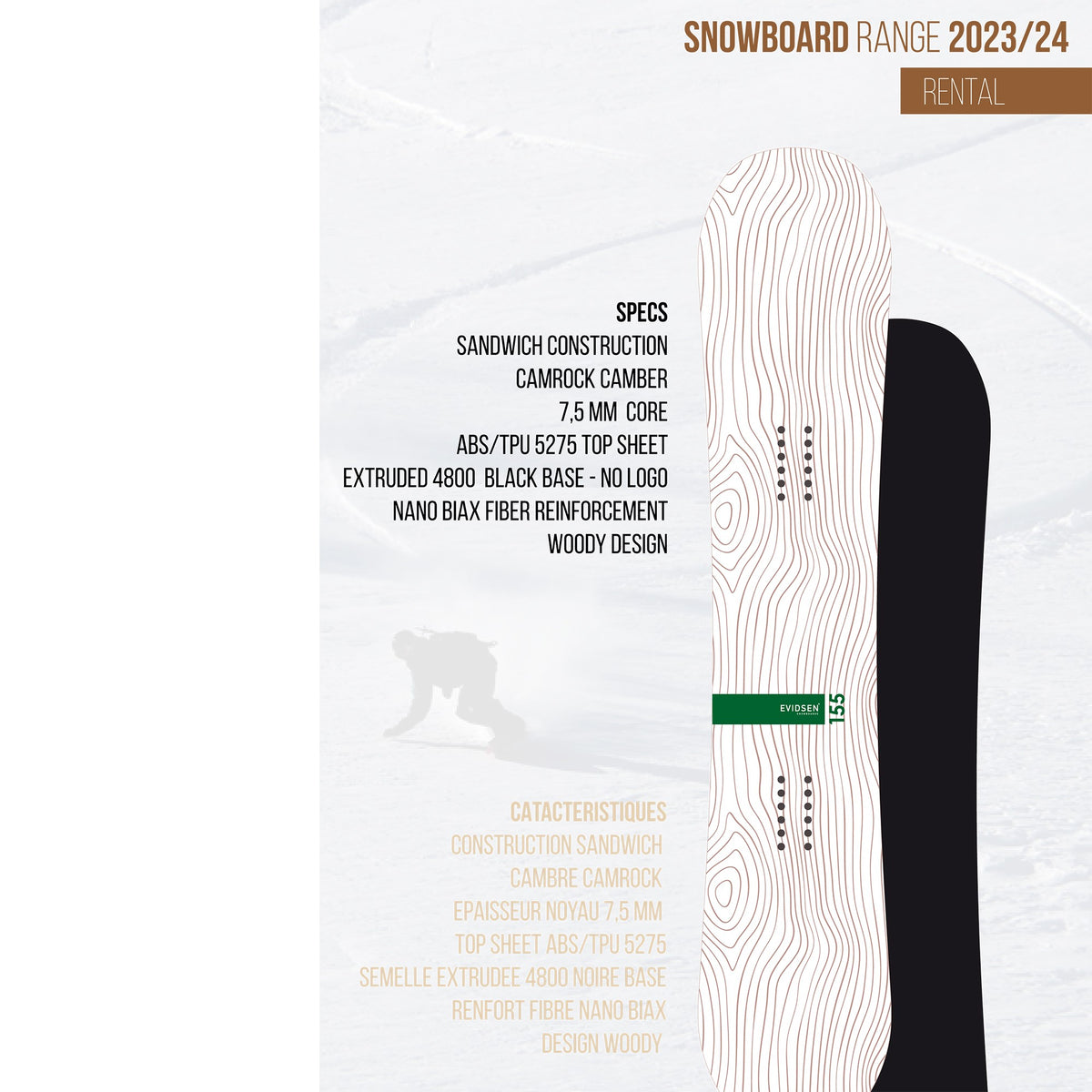TABLAS DE SNOW EVIDSEN - 163 DE ANCHO Tabla de snowboard