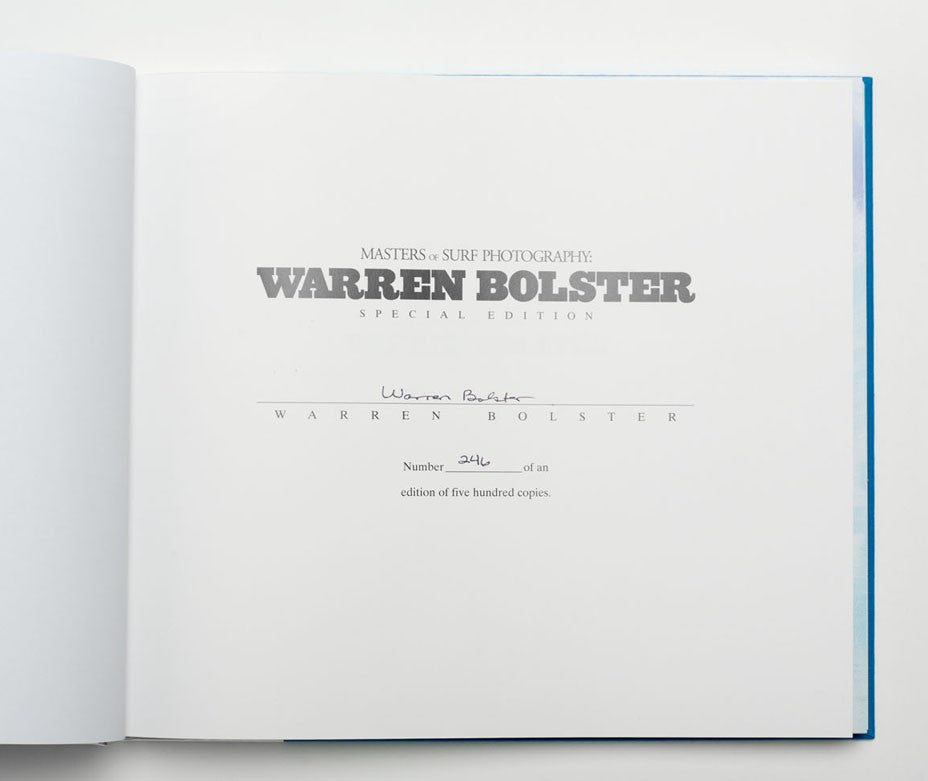 Libro de surf: WARREN BOLSTER - Maestros de la fotografía de surf (Volumen 3)