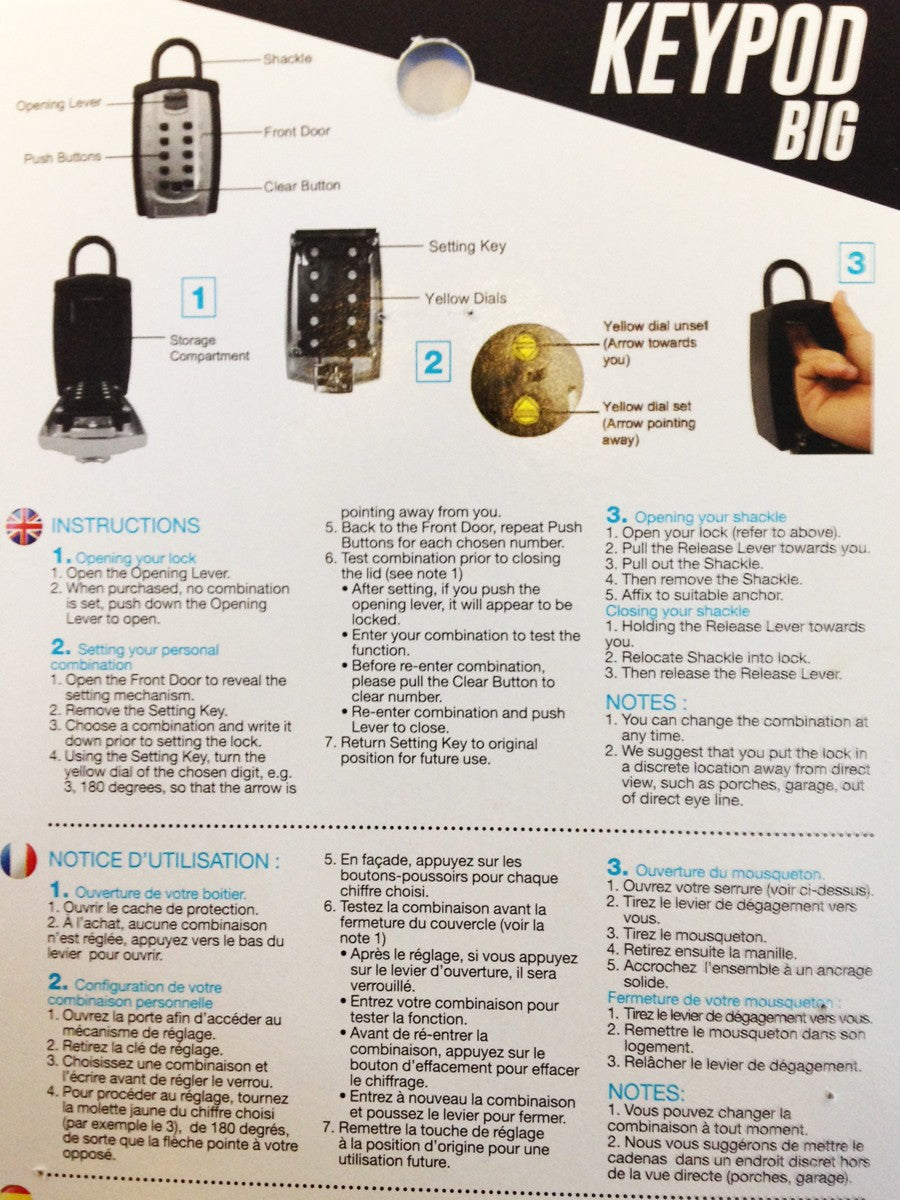 SURF SYSTEM - KeyPod Big (Cadenas Sécurité à Code)