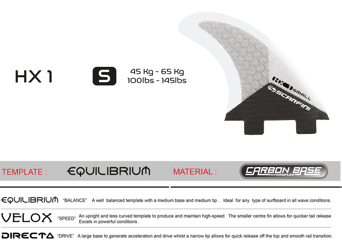 Set de 3 dérives SCARFINI HX1 Carbon (taille S) (FCS)
